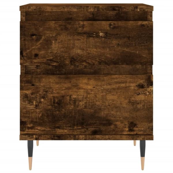 vidaXL sengeborde 2 stk. 40x35x50 cm røget egetræsfarve