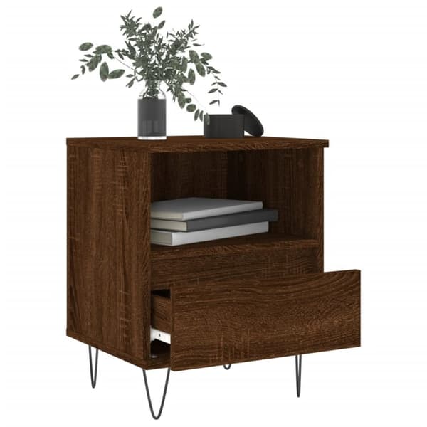 vidaXL Nattbord brun eik 40x35x50 cm konstruert tre