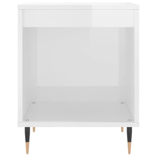 vidaXL Nattbord høyglans hvit 40x35x50 cm konstruert tre
