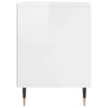 Miniatyrbilde 5 av 10: vidaXL Nattbord høyglans hvit 40x35x50 cm konstruert tre