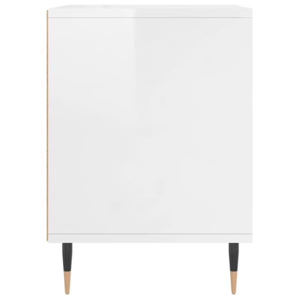 vidaXL Nattbord høyglans hvit 40x35x50 cm konstruert tre