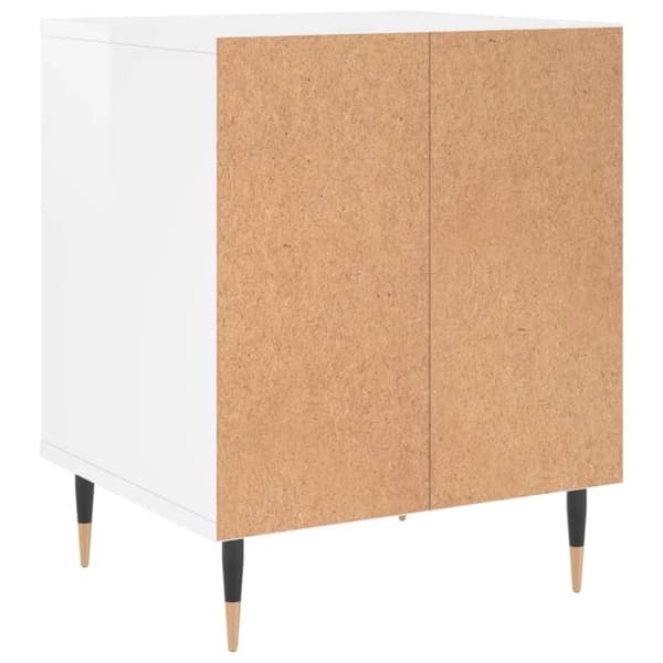 vidaXL Nattbord høyglans hvit 40x35x50 cm konstruert tre