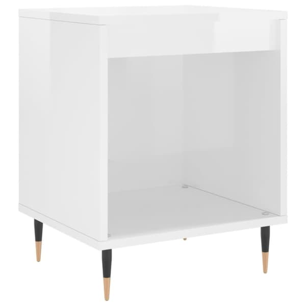 vidaXL Nattbord høyglans hvit 40x35x50 cm konstruert tre