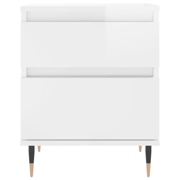 vidaXL Sängbord vit högglans 40x35x50 cm konstruerat trä