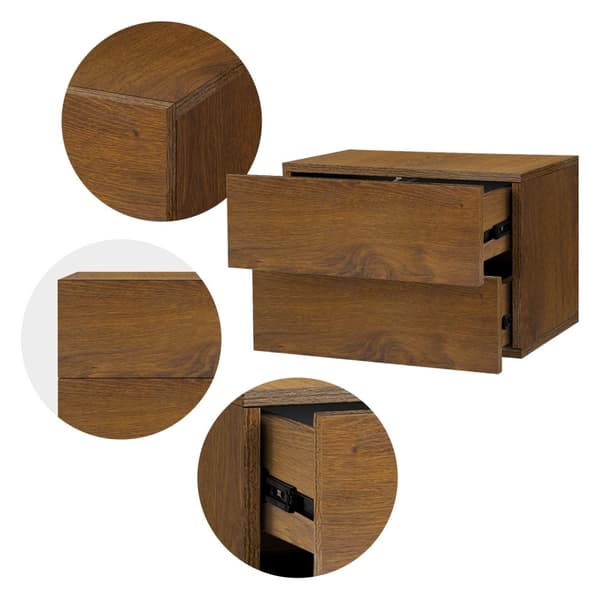 Sengebord med to skuffer 42x29x30 cm valnød ML-design