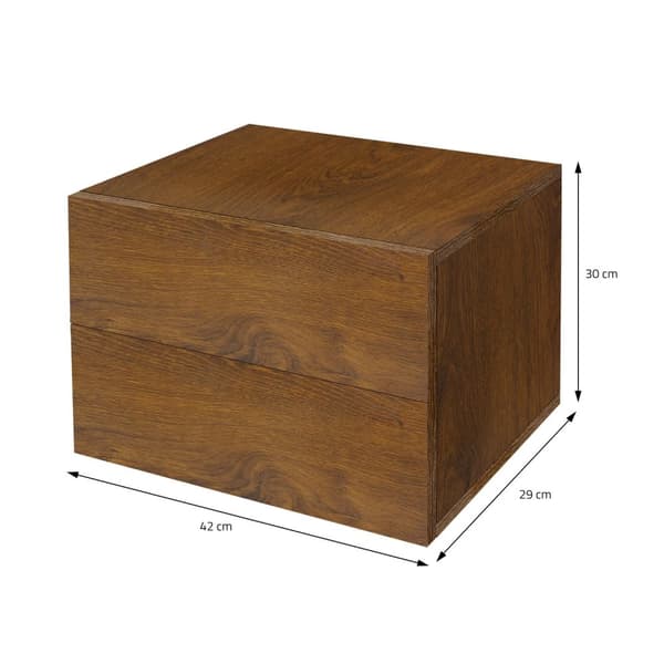 Sengebord med to skuffer 42x29x30 cm valnød ML-design