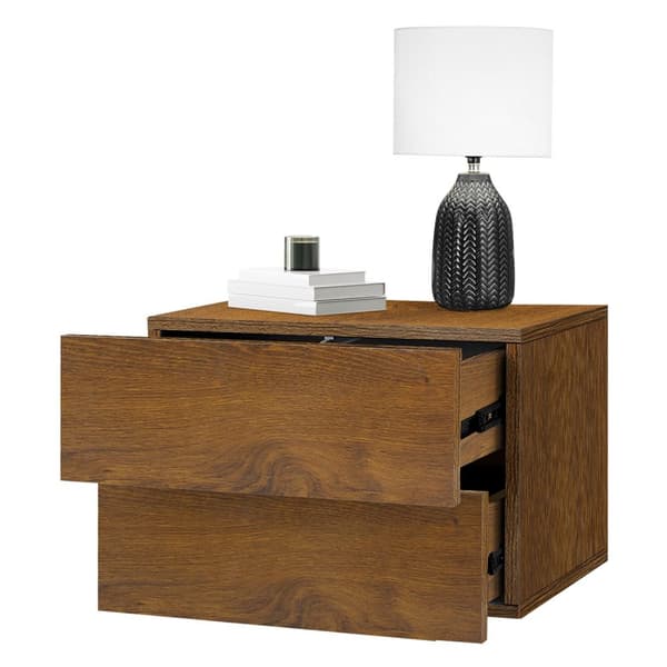 Sengebord med to skuffer 42x29x30 cm valnød ML-design