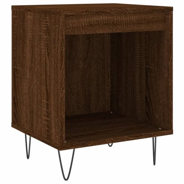 vidaXL sengeborde 2 stk. 40x35x50 cm brun egetræsfarve