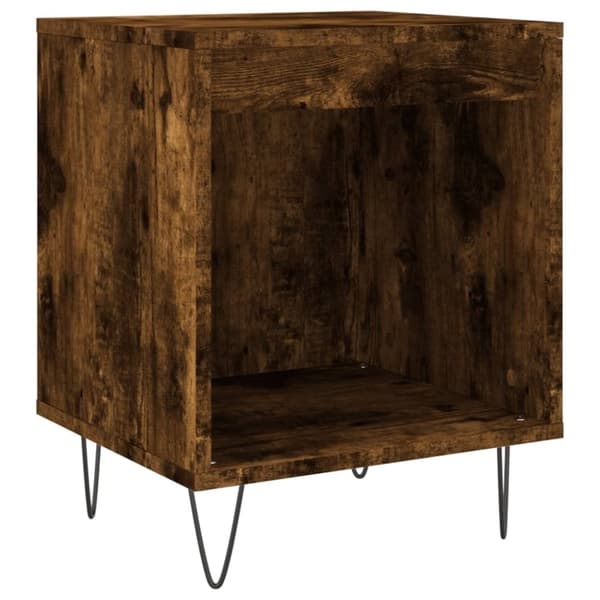 vidaXL sengeborde 2 stk. 40x35x50 cm konstrueret træ røget egetræ