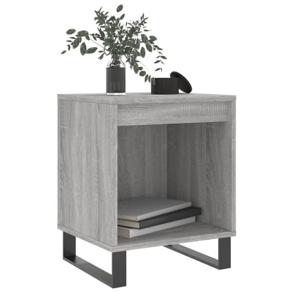 vidaXL sengeborde 2 stk. 40x35x50 cm konstrueret træ grå sonoma-eg