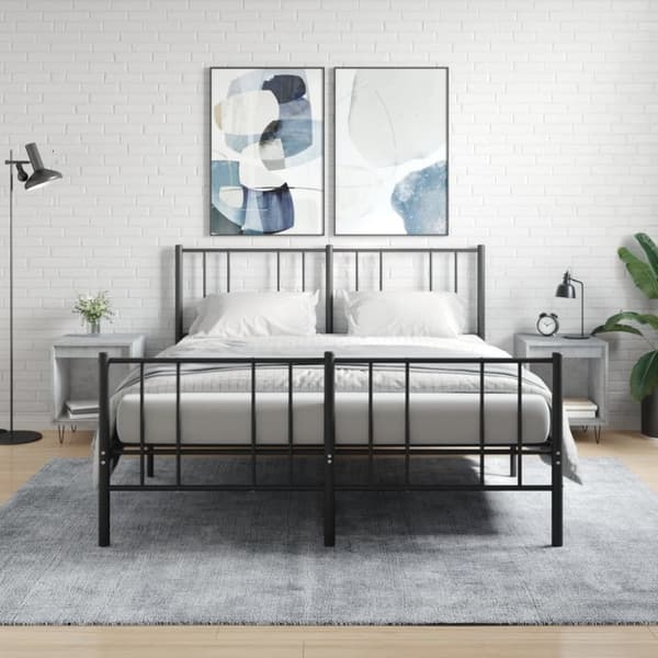 vidaXL sengeborde 2 stk. 40x35x50 cm konstrueret træ betongrå