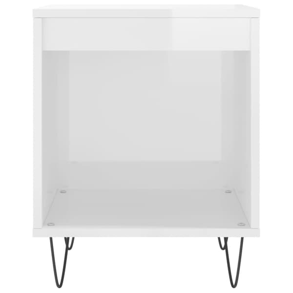 vidaXL sengeskab 40x35x50 cm konstrueret træ hvid højglans