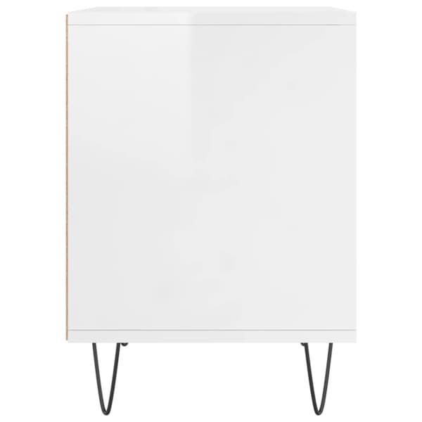 vidaXL sengeskab 40x35x50 cm konstrueret træ hvid højglans