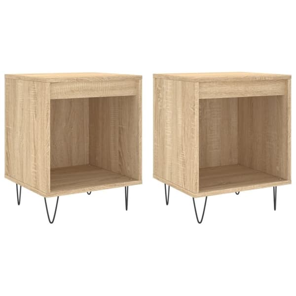vidaXL Sängbord 2 st sonoma-ek 40x35x50 cm konstruerat trä