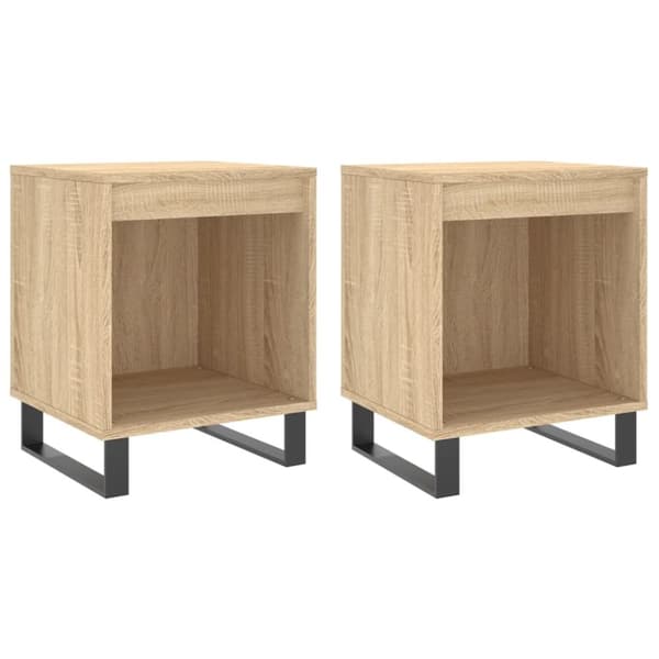 vidaXL Yöpöydät 2 kpl Sonoma-tammi 40x35x50 cm tekninen puu
