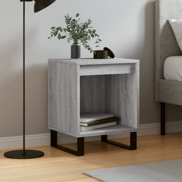 vidaXL sengebord 40x35x50 cm konstrueret træ grå sonoma-eg