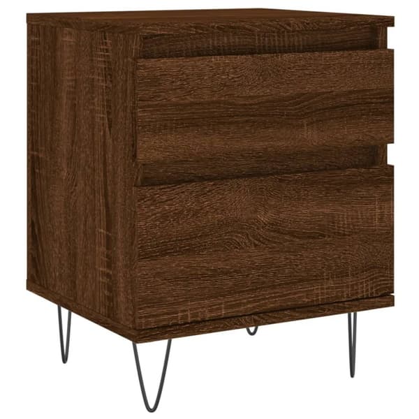 vidaXL Nattbord 2 stk brun eik 40x35x50 cm konstruert tre