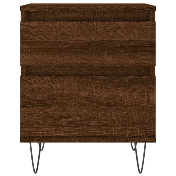 vidaXL Nattbord 2 stk brun eik 40x35x50 cm konstruert tre