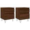 Miniatyrbilde 1 av 11: vidaXL Nattbord 2 stk brun eik 40x35x50 cm konstruert tre