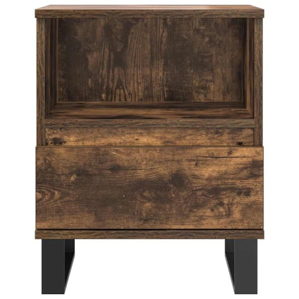 vidaXL Sängbord rökfärgad ek 40x35x50 cm konstruerat trä