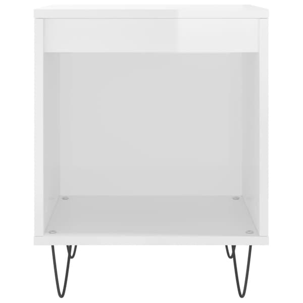 vidaXL Sängbord 2 st vit högglans 40x35x50 cm konstruerat trä