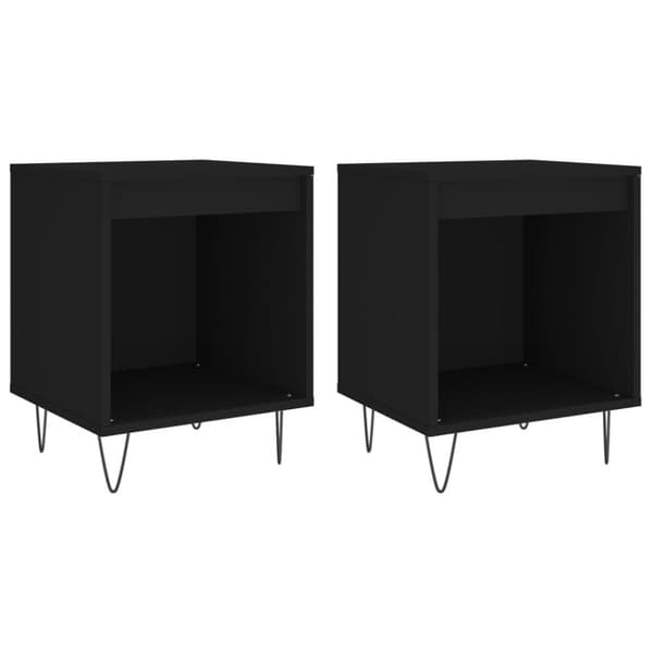 vidaXL Nattbord 2 stk svart 40x35x50 cm konstruert tre