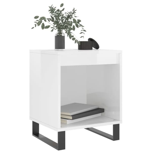 vidaXL Nattbord 2 stk høyglans hvit 40x35x50 cm konstruert tre