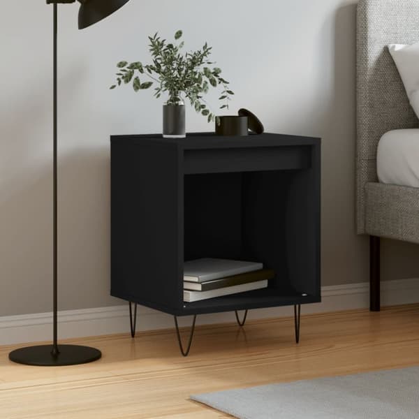vidaXL sengebord 40x35x50 cm konstrueret træ sort