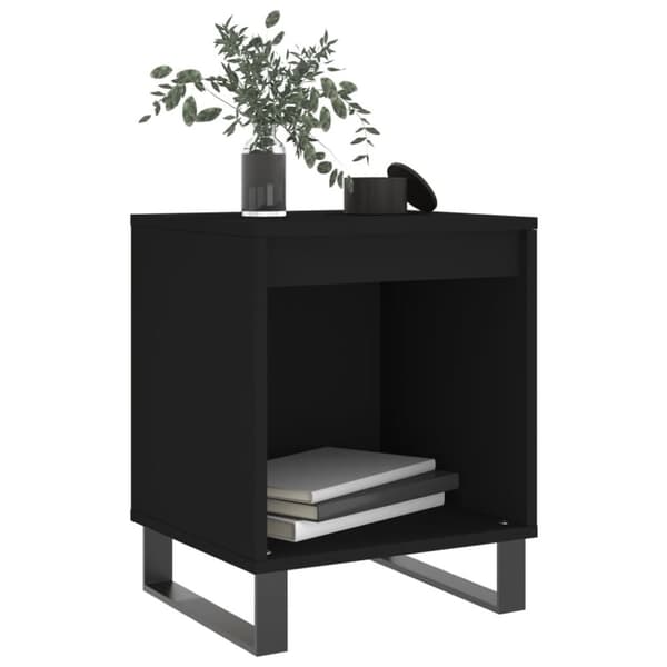 vidaXL sengeborde 2 stk. 40x35x50 cm konstrueret træ sort
