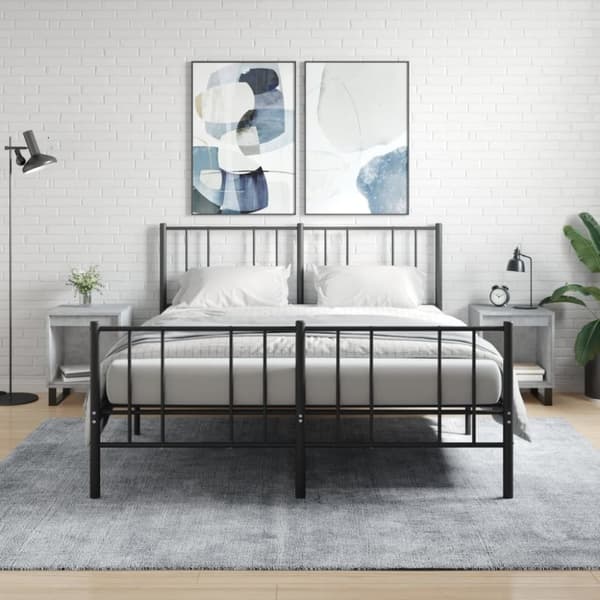 vidaXL sengeborde 2 stk. 40x35x50 cm konstrueret træ betongrå
