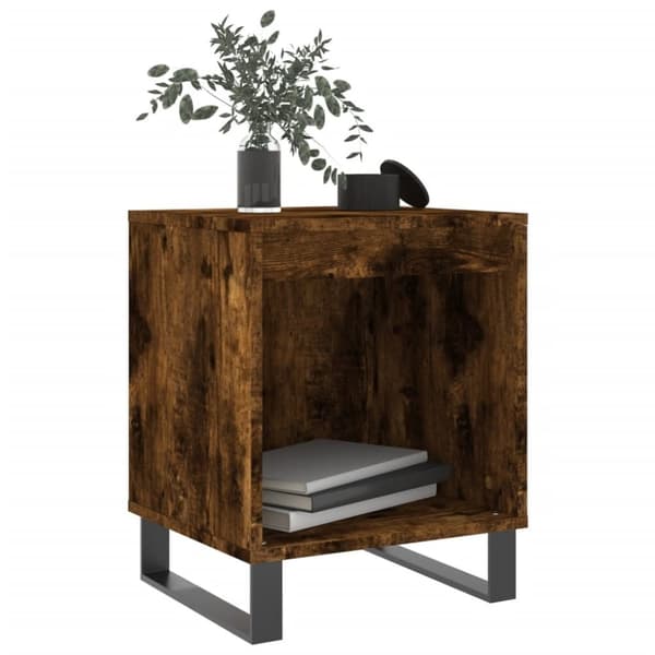 vidaXL sengeborde 2 stk. 40x35x50 cm konstrueret træ røget egetræ