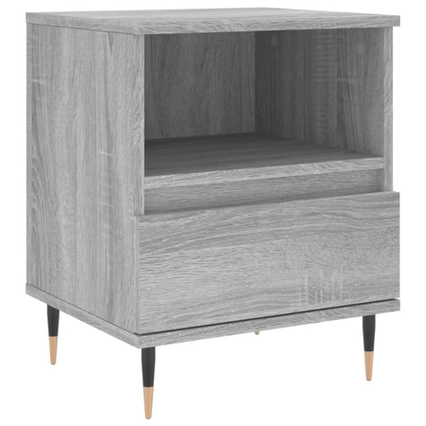 vidaXL sengebord 40x35x50 cm konstrueret træ grå sonoma-eg