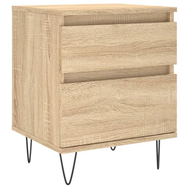vidaXL sengebord 40x35x50 cm konstrueret træ sonoma-eg