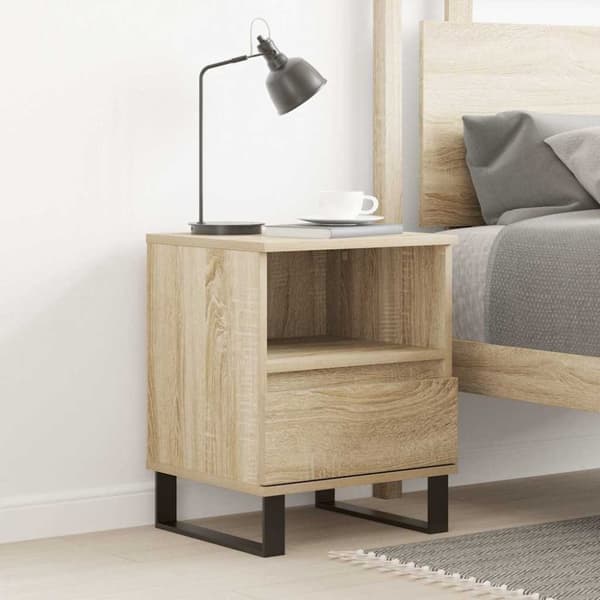 vidaXL Nattbord 2 stk sonoma eik 40x35x50 cm konstruert tre