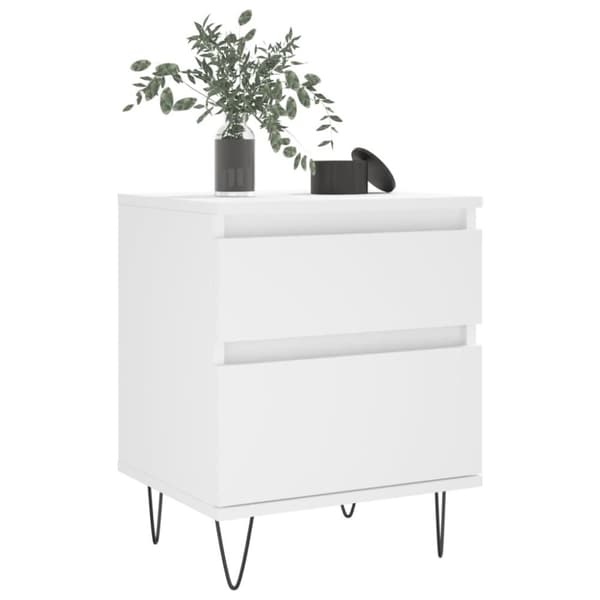 vidaXL Nattbord 2 stk hvit 40x35x50 cm konstruert tre