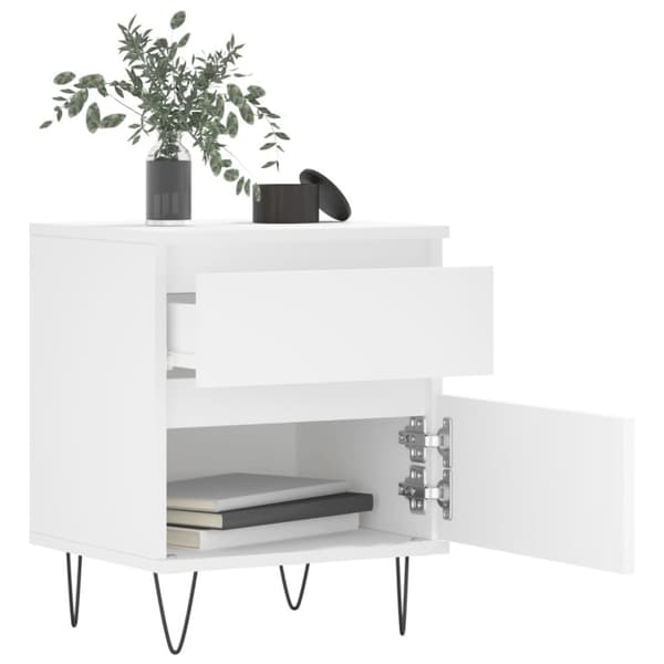 vidaXL Nattbord 2 stk hvit 40x35x50 cm konstruert tre