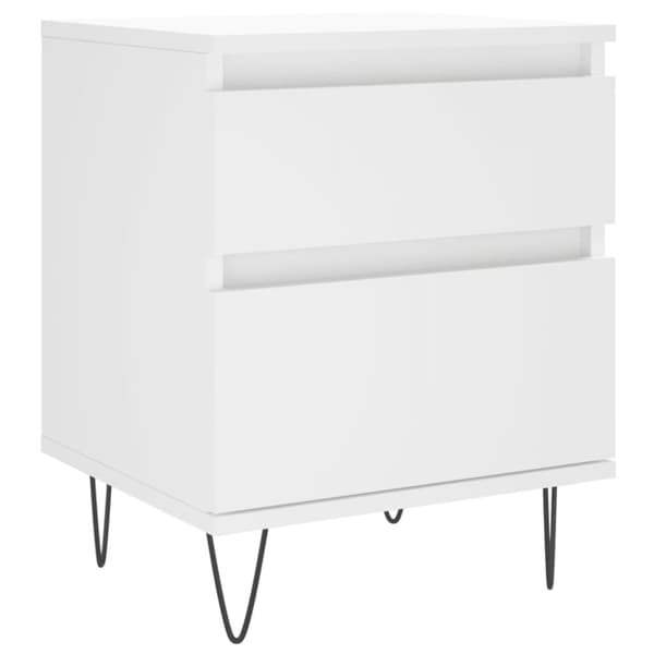 vidaXL Nattbord 2 stk hvit 40x35x50 cm konstruert tre