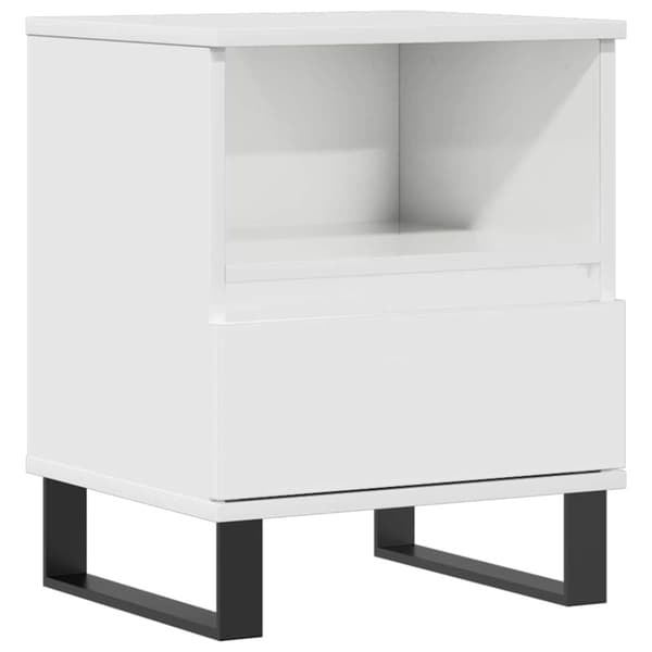 vidaXL Nattbord høyglans hvit 40x35x50 cm konstruert tre