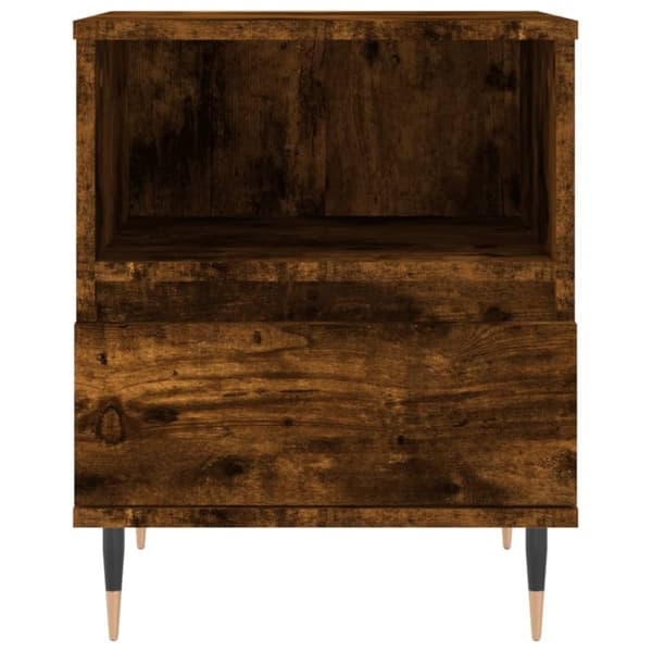 vidaXL sengebord 40x35x50 cm konstrueret træ røget egetræsfarve