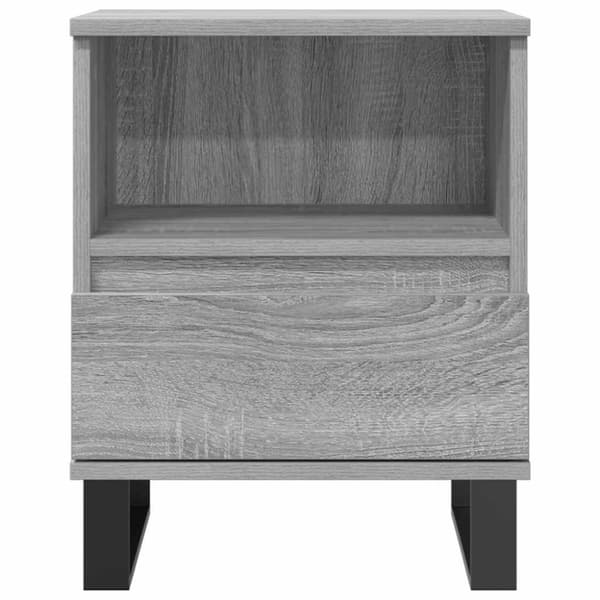 vidaXL sengeborde 2 stk. 40x35x50 cm konstrueret træ grå sonoma-eg