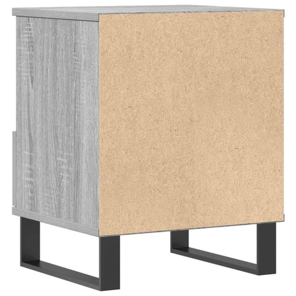 vidaXL sengeborde 2 stk. 40x35x50 cm konstrueret træ grå sonoma-eg