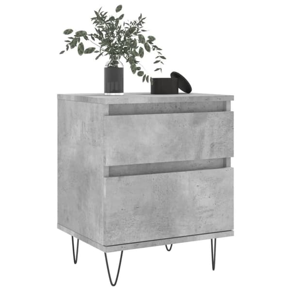 vidaXL Yöpöydät 2 kpl betoninharmaa 40x35x50 cm tekninen puu