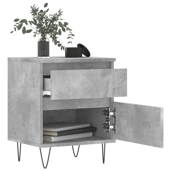 vidaXL Yöpöydät 2 kpl betoninharmaa 40x35x50 cm tekninen puu