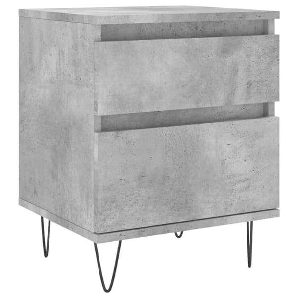 vidaXL Yöpöydät 2 kpl betoninharmaa 40x35x50 cm tekninen puu