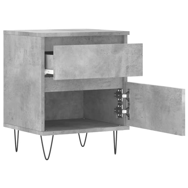 vidaXL Yöpöydät 2 kpl betoninharmaa 40x35x50 cm tekninen puu