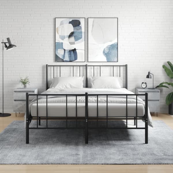 vidaXL Yöpöydät 2 kpl betoninharmaa 40x35x50 cm tekninen puu
