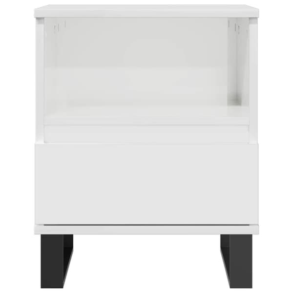 vidaXL sengeskabe 2 stk. 40x35x50 cm konstrueret træ hvid højglans