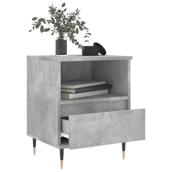 vidaXL sengeborde 2 stk. 40x35x50 cm konstrueret træ betongrå