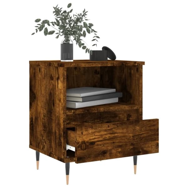 vidaXL Nattbord 2 stk røkt eik 40x35x50 cm konstruert tre