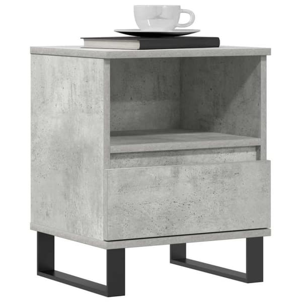 vidaXL Nattbord betonggrå 40x35x50 cm konstruert tre